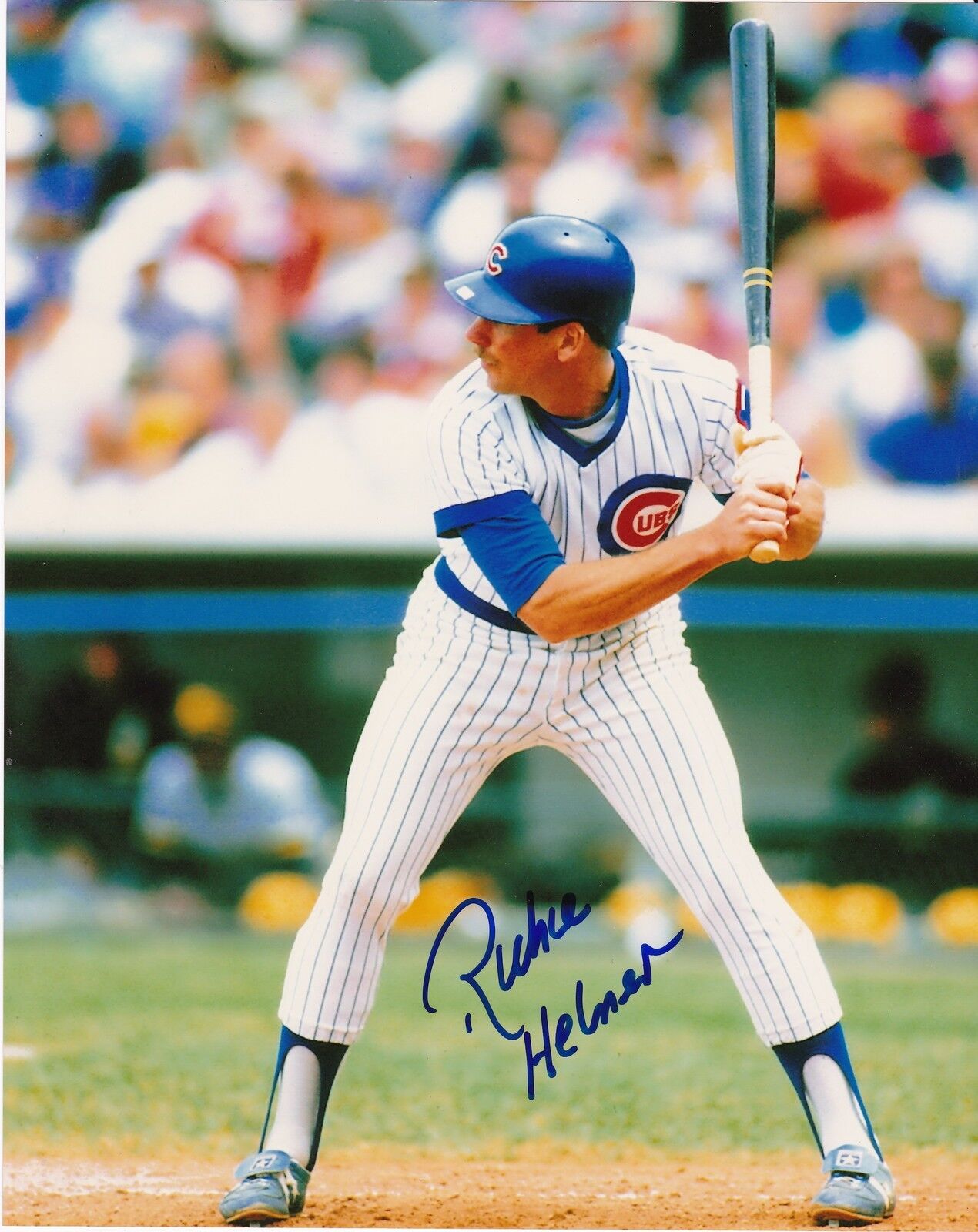 RICHIE HEBNER CHICAGO CUBS ACTION SIGNED 8x10