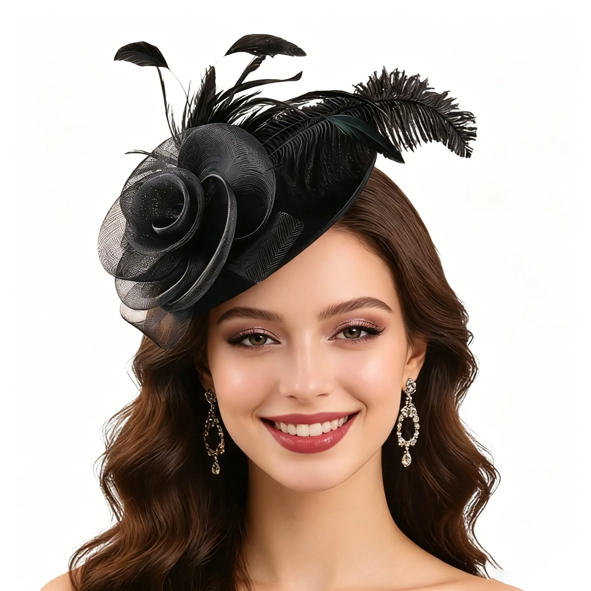 French Retro Mesh Floral Woolen Hatm elevenforest