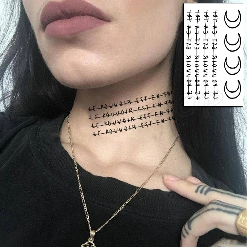 Tattoo Sticker Moon Sun Lunar Star Element Body Art Makeup Waterproof Temporary Women and Men Fake Tatoo