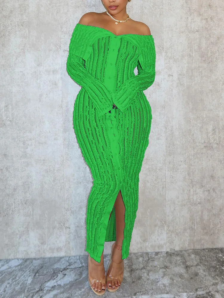 Button Mesh Dress