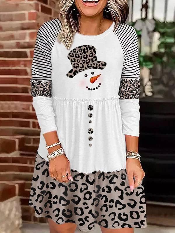 Christmas Printed Midi Dress VangoghDress