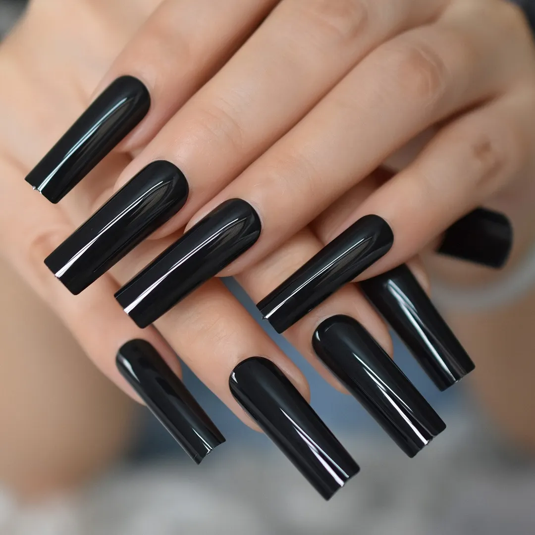 24pcs White Extra Long Curved Square Nails Press On Salon Acrylic Nail Art Tips DIY Nail Home Salon Manicure Faux Ongles-Nail Inspo
