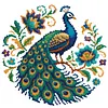 Peacock-18CT Stamped Cross Stitch 20*20cm