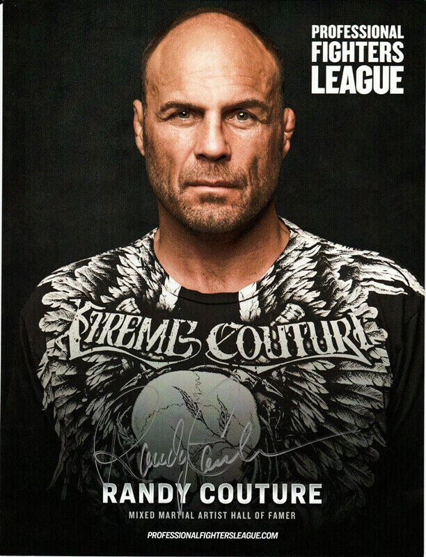 Randy Couture PFL UFC Autographed Signed Promo Card 8.5x11 Photo Poster painting CFS Hero Card