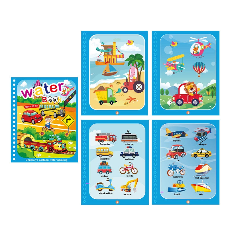 Children’s Magic Water Painting Book Repeated Graffiti Educational Painting Book Scene Early Education Cognitive Matching Quiet Book