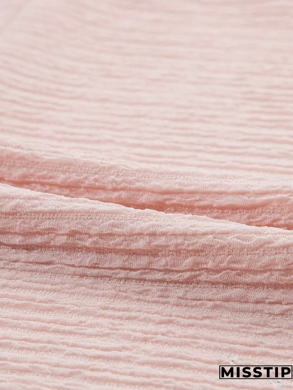 Light Pink Textured Ruffle Sleeve Elegant Blouse
