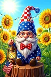 Luxury AB Velvet Diamond Painting Kit - Patriotic Gnome