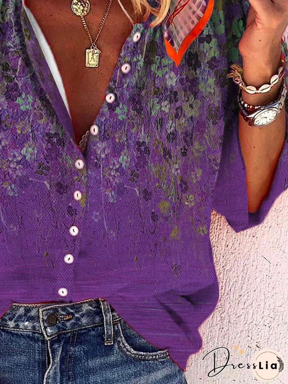 Women Summer Vintage Daytime Printed Shirts