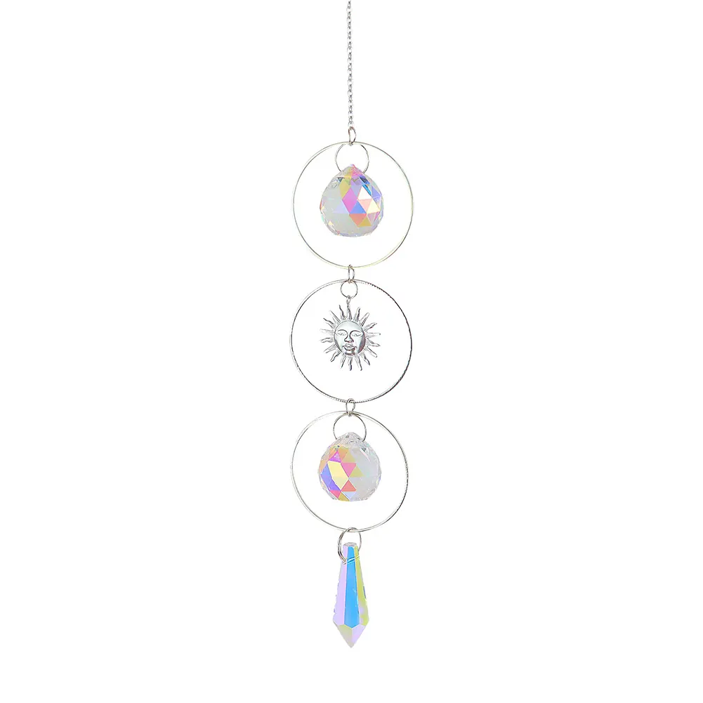 Crystal Wind Chime Pendant Lighting Ball Hanging Garden Window Home Decor