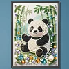 Gr&uuml;ner Panda DIY, teilweise Diamantperlen-Malerei-Kunstsets, 30x40cm, Spezialform-Perlengem&auml;lde, Bildkunst, Bastelarbeiten f&uuml;r Wanddekoration zu Hause