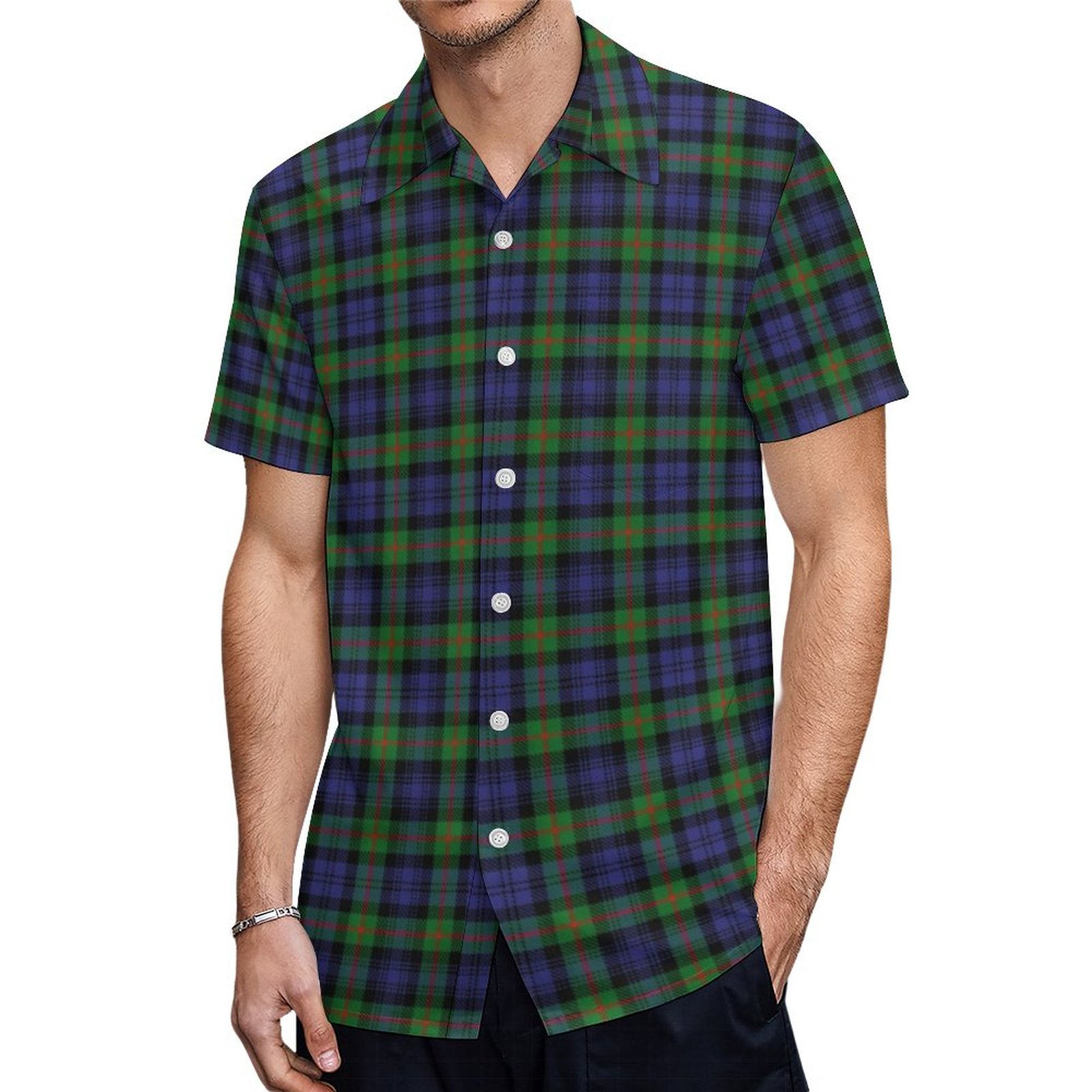 Scottish Clan Murray Tartan Hawaiian Shirt Mens Button Down Plus Size Tropical Hawaii Beach Shirts