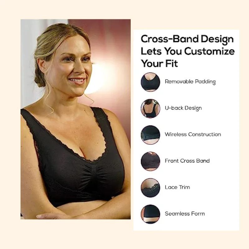 LAST DAY SALE 70% &ndash; Comfy Corset Bra Front Cross Side Buckle Lace Bras