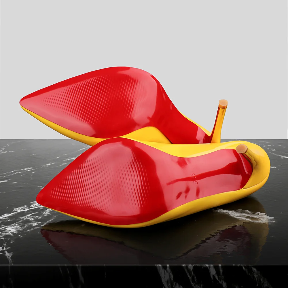 120mm/4.72 Inch Women's High Heels Party Stilettos Patent Leather Red Bottom Pumps