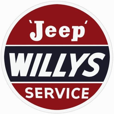 Service de jeep Willys - enseigne ronde en étain - 30*30cm