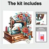 (Pre-Framed)Sewing Machine and Flowers-Special Shaped Diamond Painting(25x25cm)