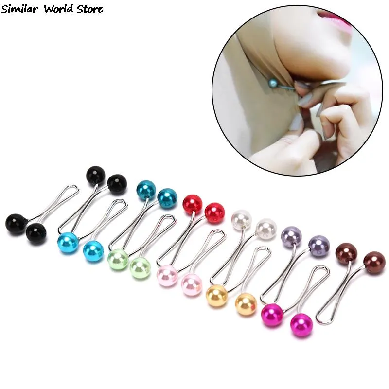 12pcs Lady Muslim Scarf Hijab Clips Pearl Scarf Brooch Pin Shawl Scarf Head Scarf Holder