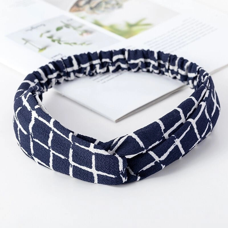 Women’s Lady Polka Dots Flower Cloth Hair Band