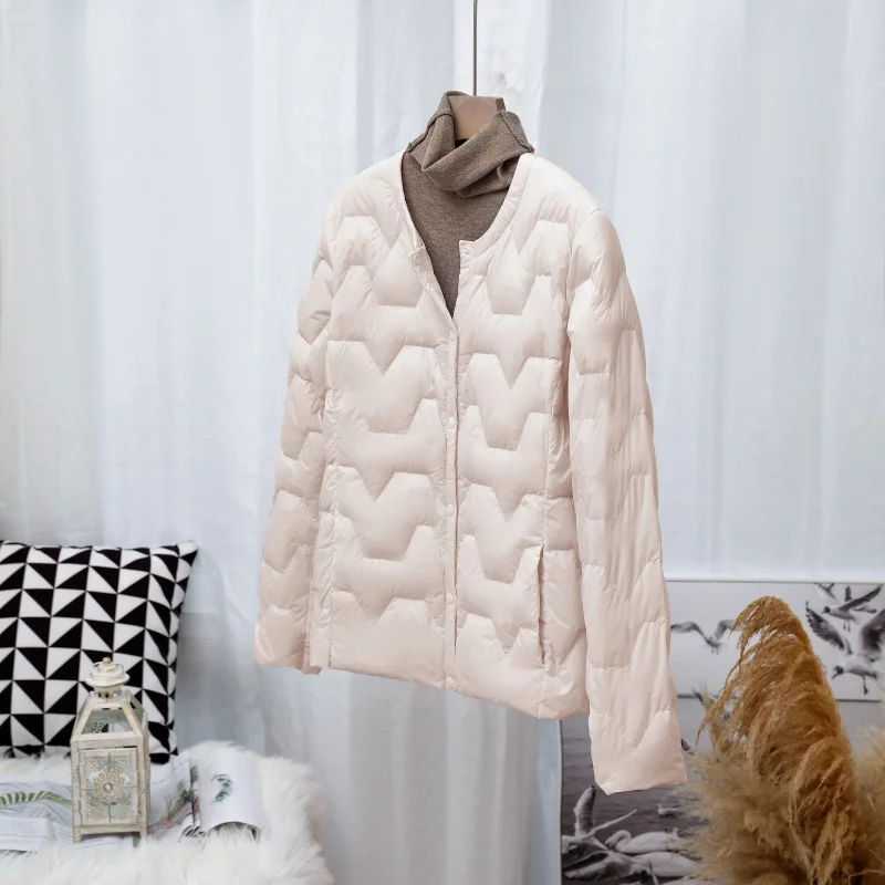 Toloer Autumn Winter New Round Collar Light White Duck Velvet Female Short Money Inside Outside Wear Warm Light Down Jacket Coat Tide-Outfit Ideas