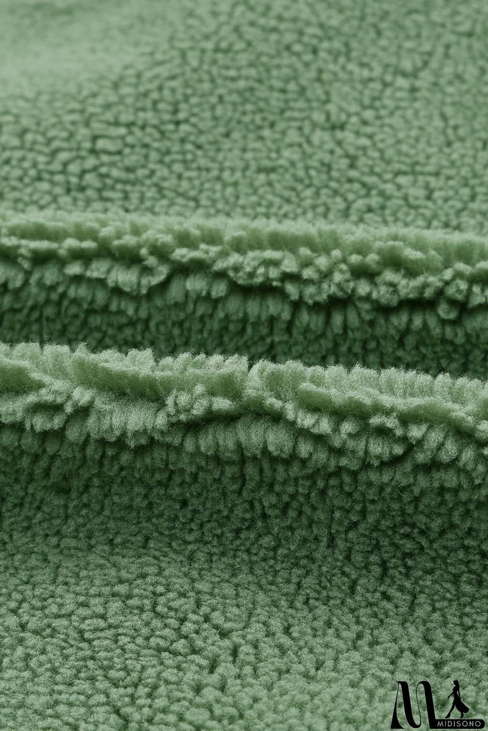 MidiSono - Flap Pocket Button Up Fleece Jacket