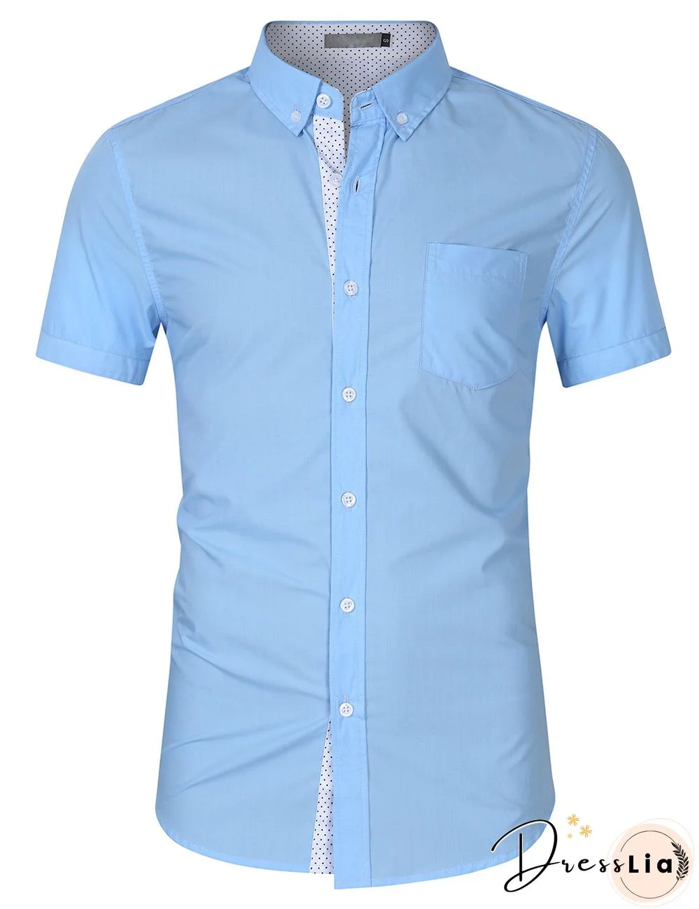 Men's Casual Button Up Slim Fit Short Sleeve Shirt