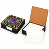 PU 5D Pearl Diamond Painting Kit Note Box DIY Diamond Art Notepad Box with 160 Sheets of Paper (Violet Flower)