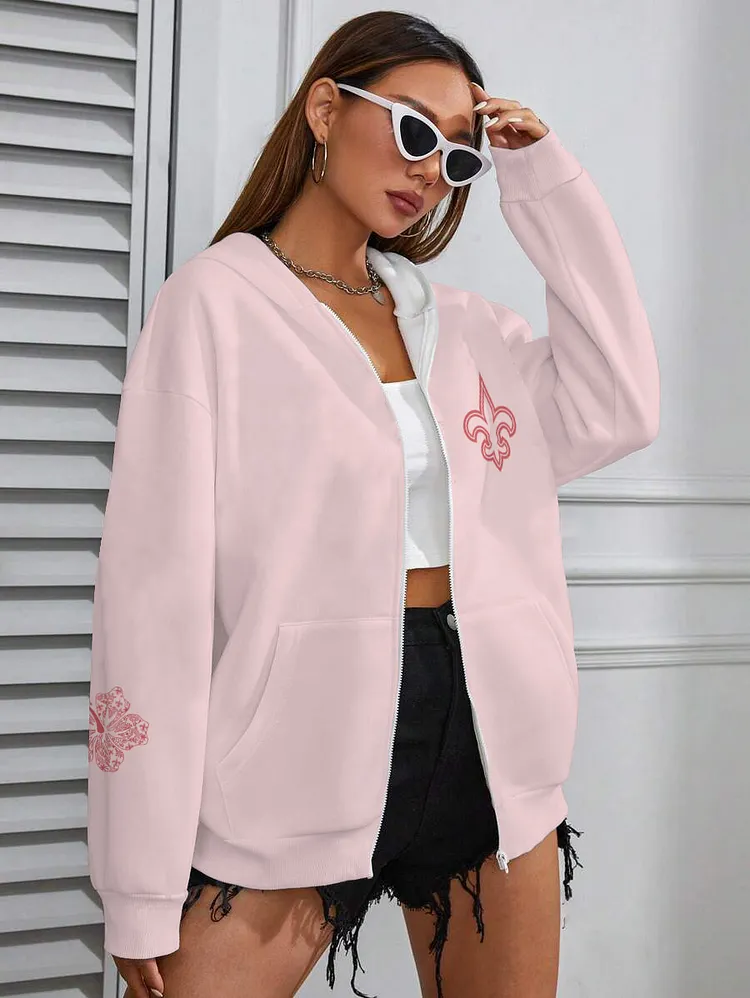 New Orleans Saints New Design Limidted 3D   Printed Zipper Pocket Pullover Hoodie