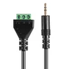 3.5mm 3 Pole Balanced Male To AV 3-Screw Balun Terminal Adapter Gold-plated 30cm