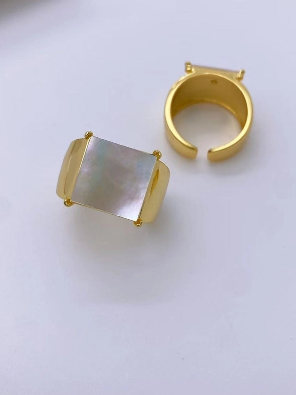 Lady Star Heart Shape Copper Fritillary Plating Open Rings