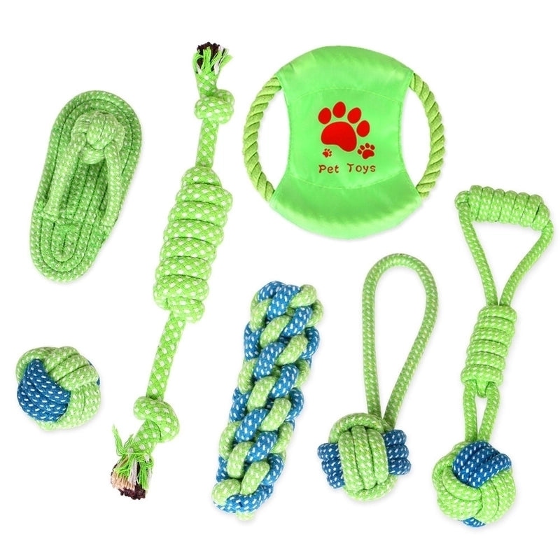 2 Pieces Pet Dog Cotton Rope Toys Tooth Cleaning Chewing Rope Combination Set Pet Supplies