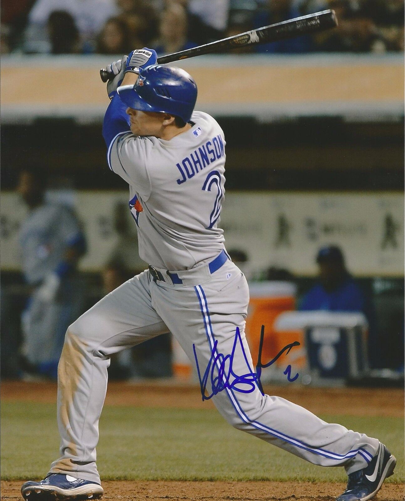 KELLY JOHNSON SIGNED TORONTO BLUE JAYS 8x10 Photo Poster painting #1 w/PROOF & COA