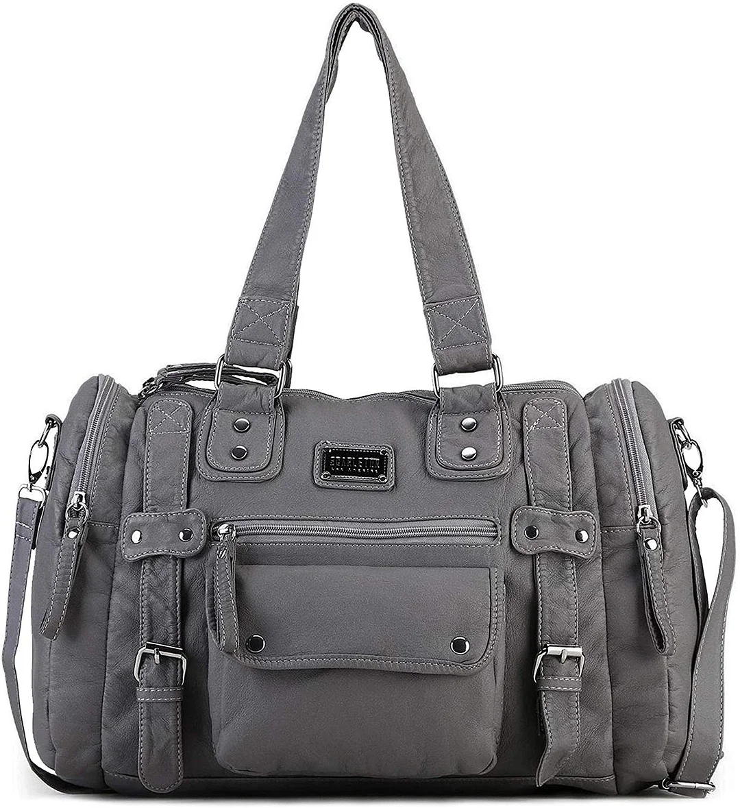 Satchel Handbag for Women, Ultra Soft Washed Vegan Leather Crossbody Bag