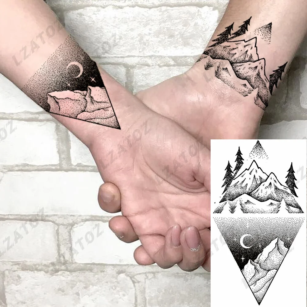 Sdrawing Rose Flower Temporary Tattoos For Woman Adults Realistic Compass Cross Fake Tatoos Sexy Waterproof Hand Tattoo Sticker