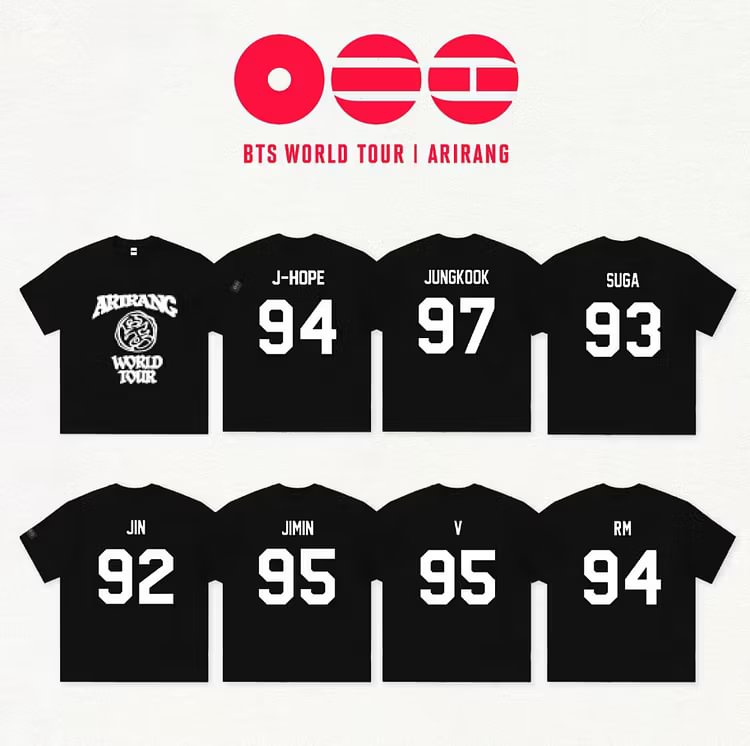 BTS Jersey T-Shirt | Vintage Wash Member Number 97 95 Tee
