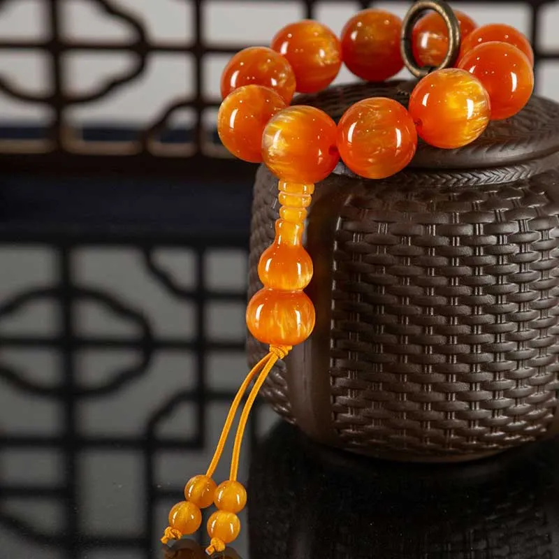 Amber Gourd Bead Fortune Harmony Bracelet