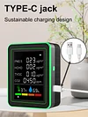 6 In 1 Air Quality Monitor PM2.5 CO2 HCHO TVOC Detector for Warehouse Laboratory