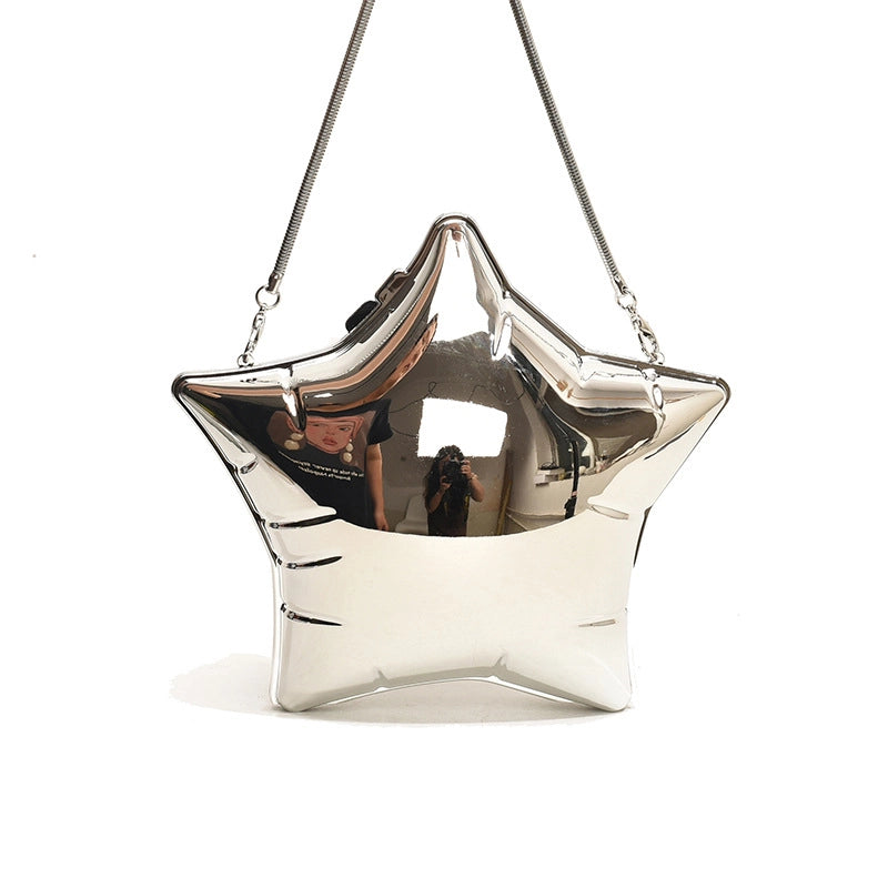 Women’s PVC Solid Color Streetwear Lock Clasp Shoulder Bag