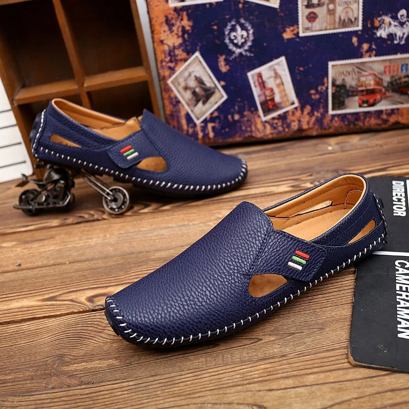 Nine o'clock New Arrivals Men Quality Loafers British Style Breathable Casual Driving Shoes Handmade Slip-on Anti-skid Footwear