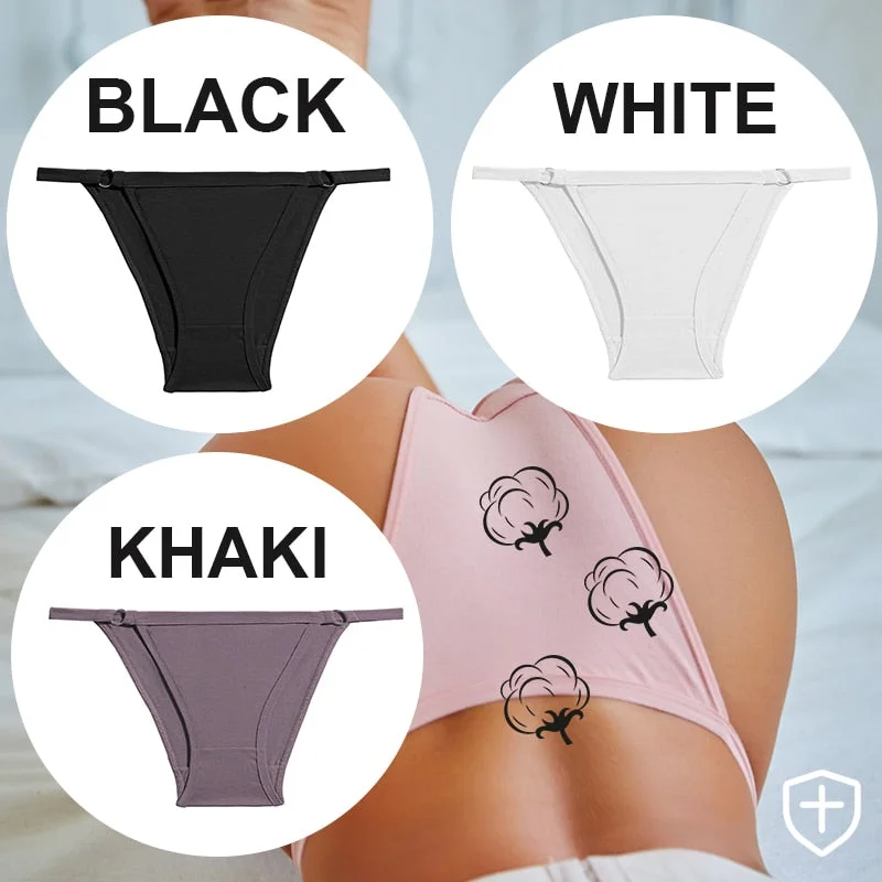 FINETOO 3PC/Set Women's Cotton Panties Underwear Metal Buckle Briefs M-2XL Female Underpant Low Waist Woman Sexy Panty Lingerie