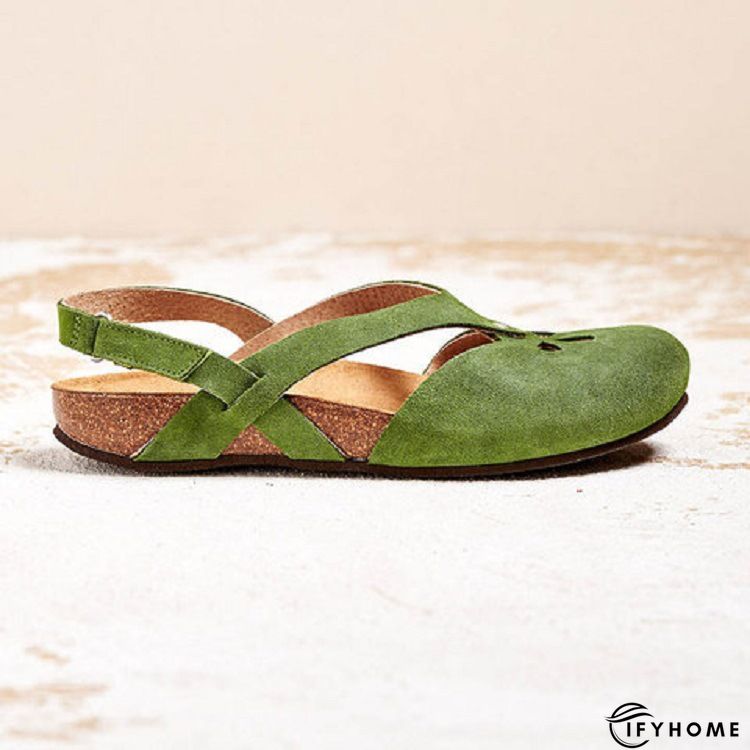 Leather Daily Flat Heel Sandals | IFYHOME