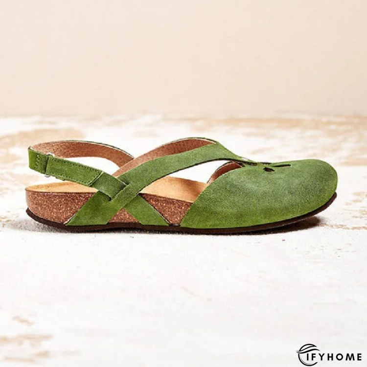 Leather Daily Flat Heel Sandals | IFYHOME