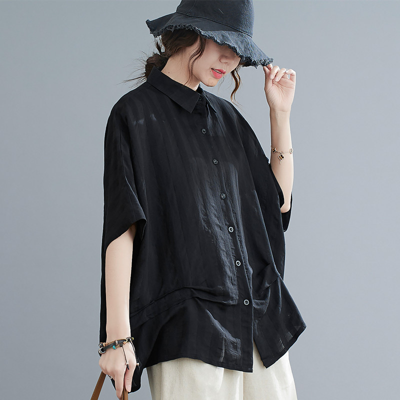 Women Fashion Batwing Sleeve Casual Shirts