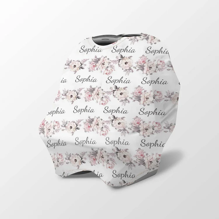 Personalized Flowers Baby Car Seat Canopy| Canopyl168