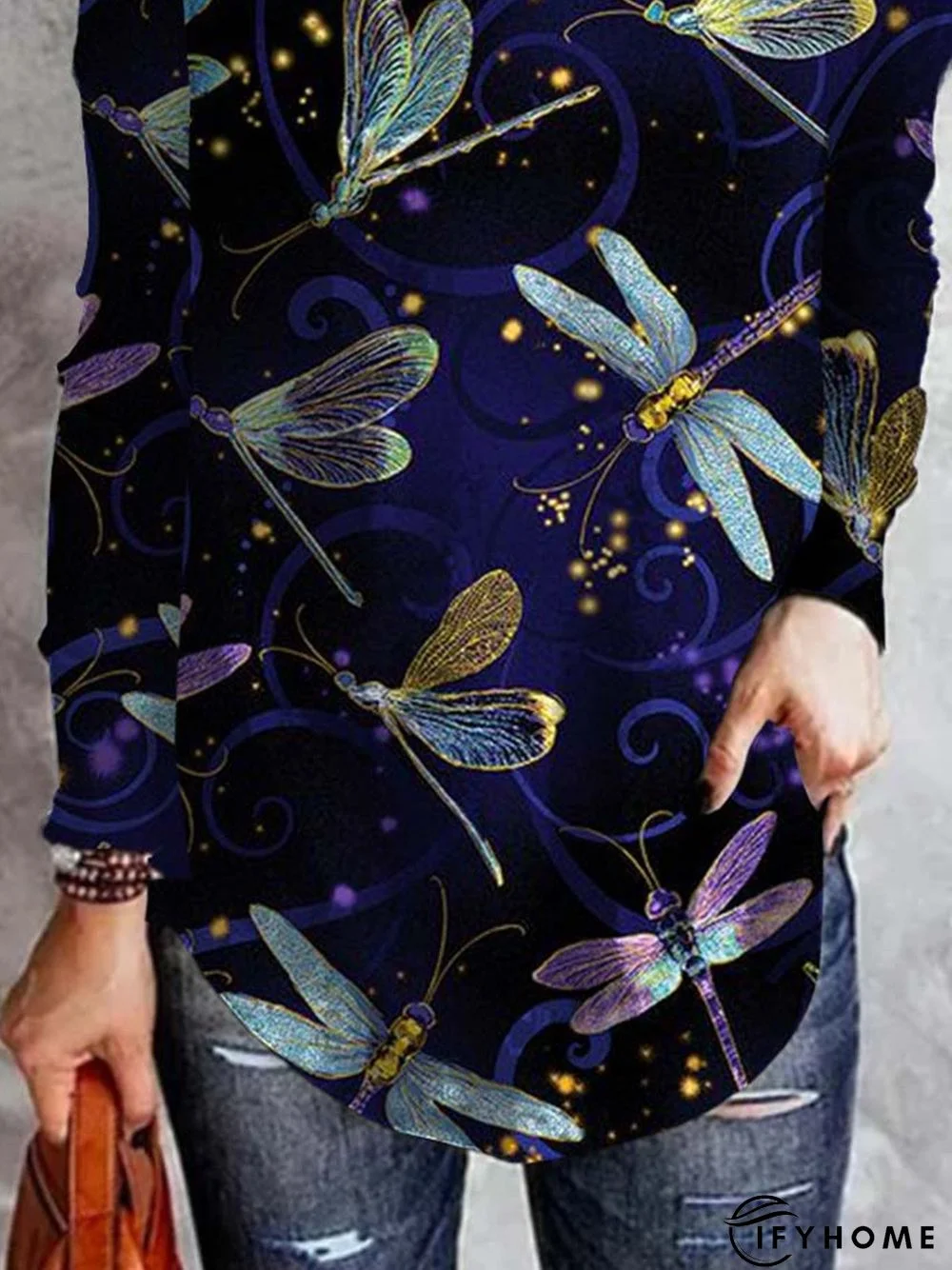 Vacation V Neck Loose Cotton-Blend Tunic T-Shirt | IFYHOME