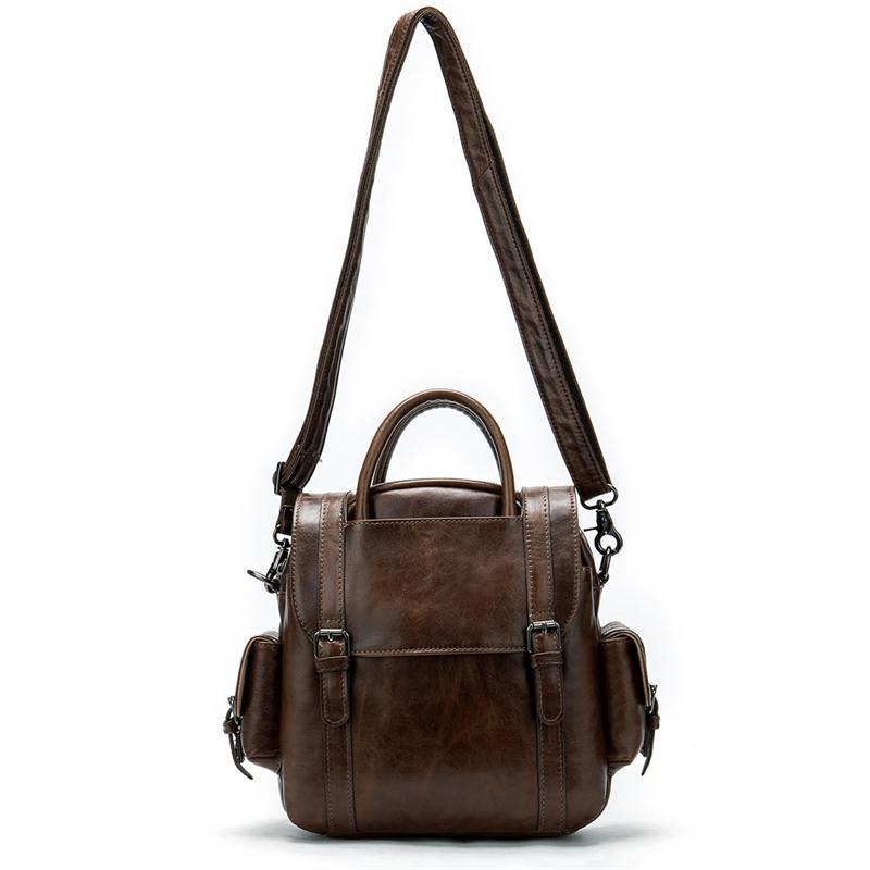 Men's Leather Backpack Retro Multifunctional Handbag