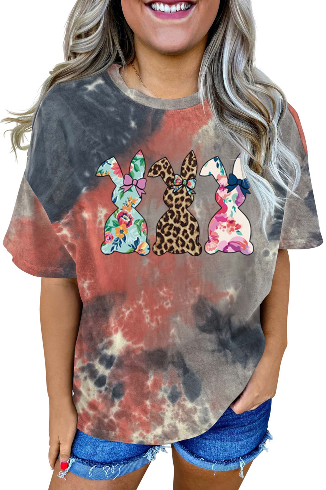 Tie-dye Rabbit Graphic with T-shirt Design