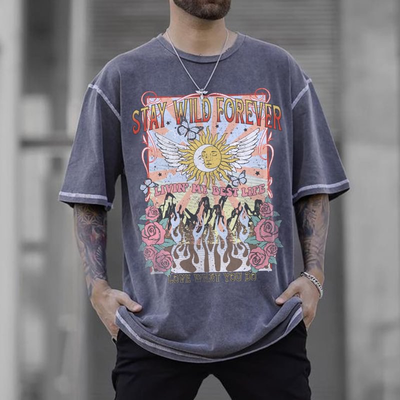 Men's Helios Print Casual T-Shirt、、URBENIE