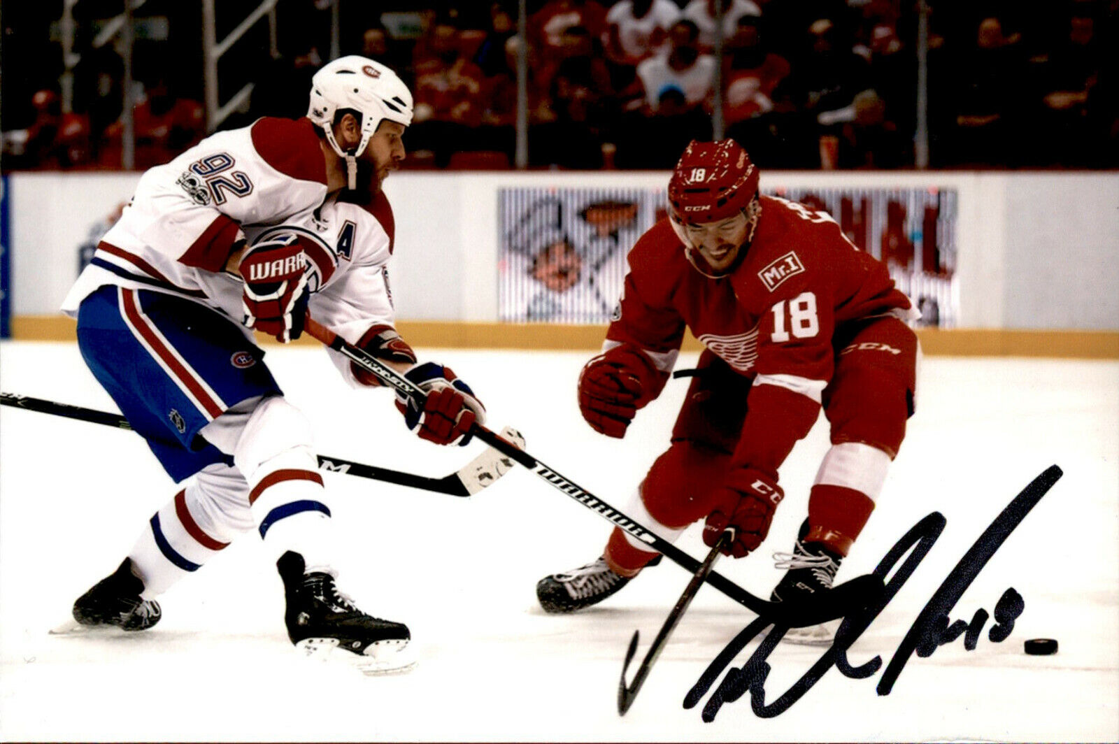 Robbie Russo SIGNED 4x6 Photo Poster painting DETROIT RED WINGS #6