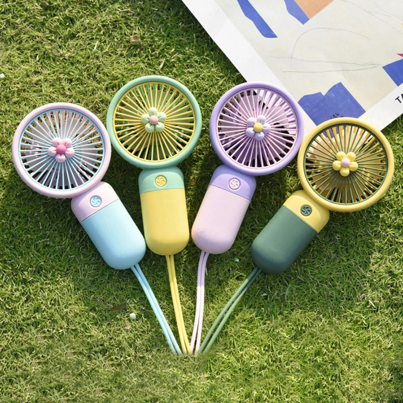 New Flower Mini Hand-held Small Fan Summer Fresh Portable Portable Portable Fan Usb Storage Electric Fan