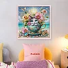 【Limited Stock Sale】Cat In A Teacup-14CT Stamped Cross Stitch 40*40cm/15.75*15.75in