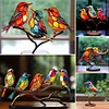 Ornements en Verre Teint&eacute; Oiseaux sur Branches